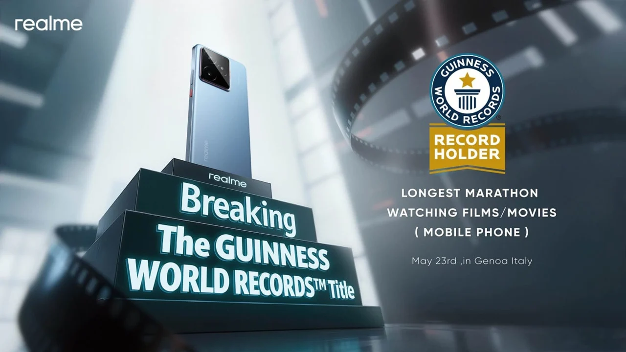 Realme GT 7 Sets Guinness World Record for 24-Hour Movie Playback