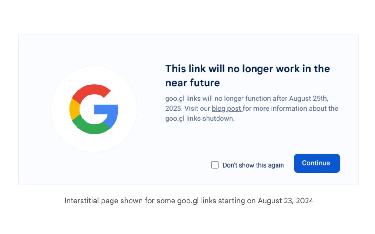 Google’s goo.gl URL Shortener to Cease Operations on August 25, 2025