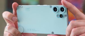 Back view of CMF Phone with teal color representing the cancelled CMF Phone 3 Pro