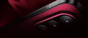 Silhouette of Samsung Galaxy M47 smartphone with red accent